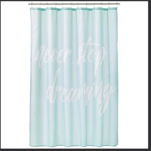 Long Decorative Never Stop Dreaming Easy Care Fabric Shower Curtain 72x84